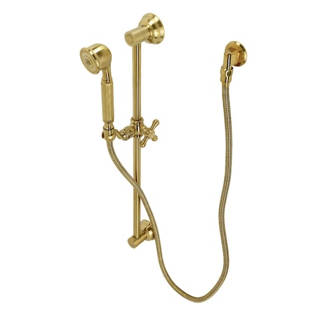 Kingston Brass KAK3327W7 Hand Shower Combo with Slide Bar, Brushed Brass KAK3327W7